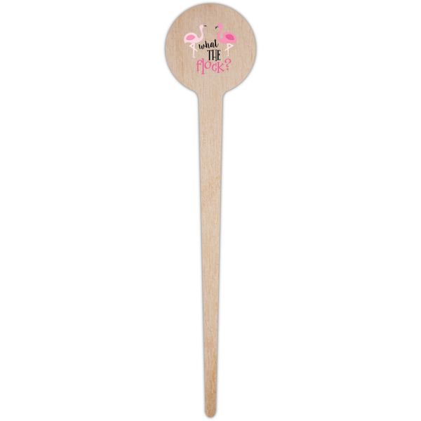 Pink Flamingo Wooden 4" Food Pick - Round - Single Pick