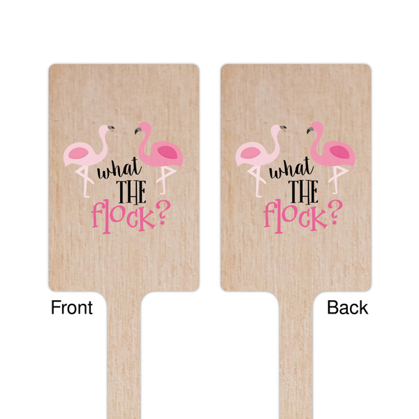 Pink Flamingo Wooden 6.25" Stir Stick - Rectangular - Double Sided - Front & Back