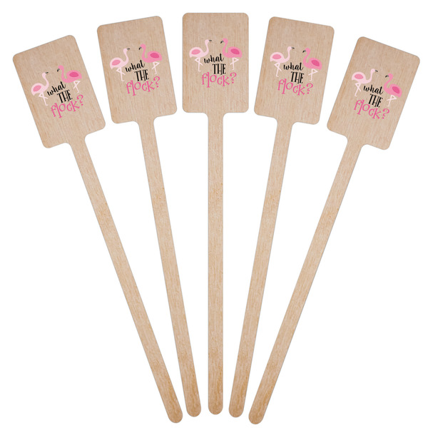 Pink Flamingo Wooden 6.25" Stir Stick - Rectangular - Fan View