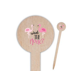 Pink Flamingo 6" Round Wooden Food Picks - Double Sided