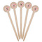 Pink Flamingo Wooden 6" Food Pick - Round - Fan View