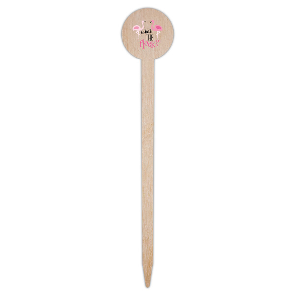 Pink Flamingo Wooden 6" Food Pick - Round - Single Pick