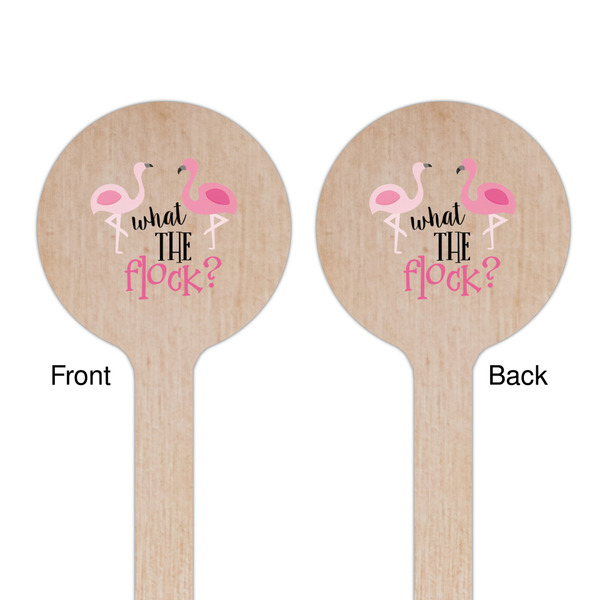 Pink Flamingo Wooden 6" Stir Stick - Round - Double Sided - Front & Back