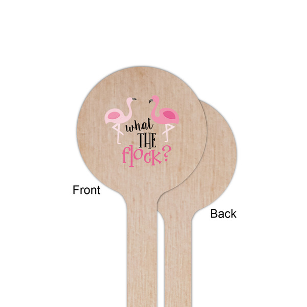 Pink Flamingo Wooden 6" Stir Stick - Round - Single Sided - Front & Back