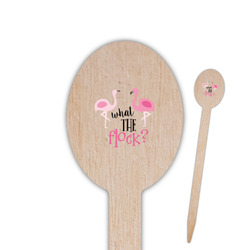 Pink Flamingo Oval Wooden Food Picks - Single Sided