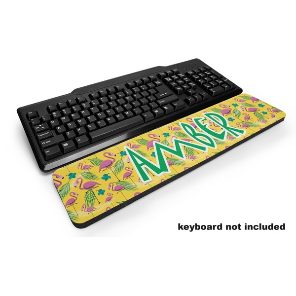 Custom Pink Flamingo Keyboard Wrist Rest (Personalized)