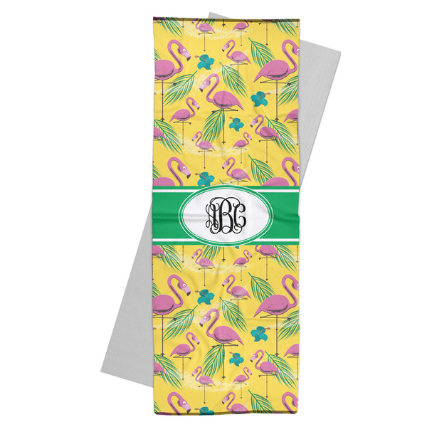 Custom Pink Flamingo Yoga Mat Towel (Personalized)