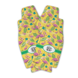 Pink Flamingo Zipper Bottle Cooler - Set of 4 (Personalized)