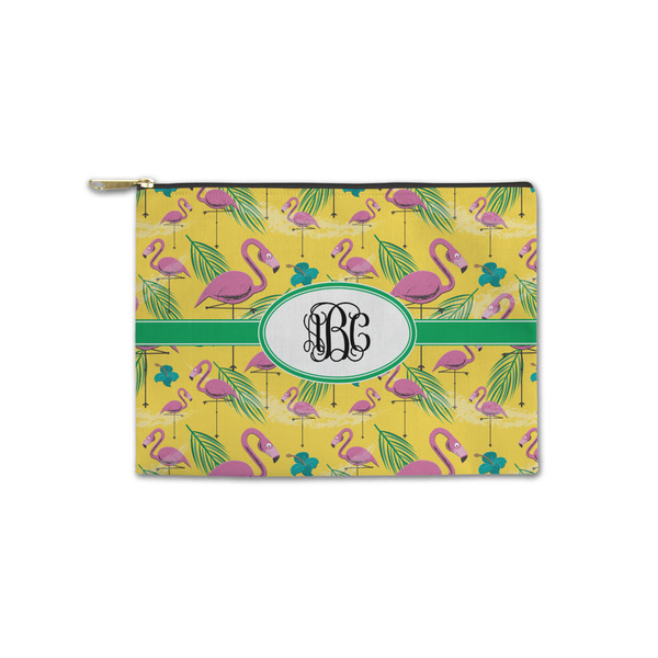 Custom Pink Flamingo Zipper Pouch - Small - 8.5"x6" (Personalized)