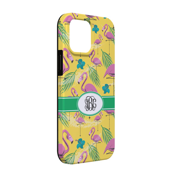 Custom Pink Flamingo iPhone Case - Rubber Lined - iPhone 13 (Personalized)