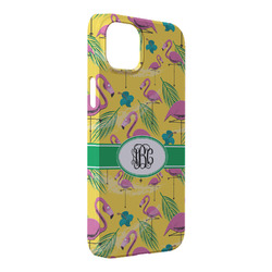 Pink Flamingo iPhone Case - Plastic - iPhone 14 Plus (Personalized)