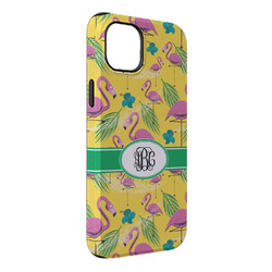 Pink Flamingo iPhone Case - Rubber Lined - iPhone 14 Plus (Personalized)