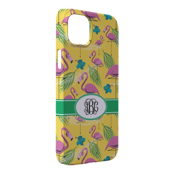 Custom Pink Flamingo iPhone Case - Plastic - iPhone 14 Pro Max (Personalized)