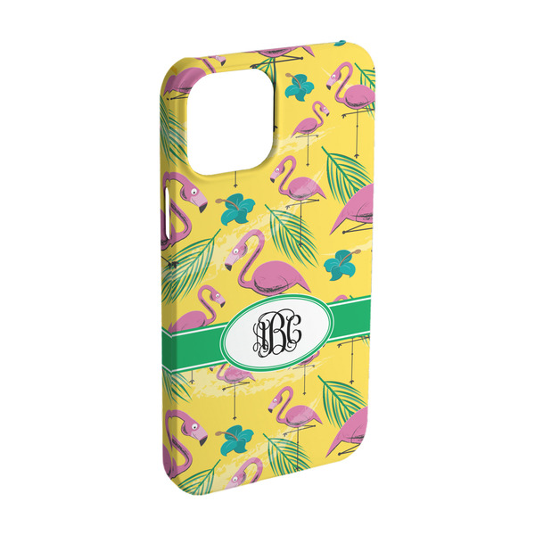 Custom Pink Flamingo iPhone Case - Plastic - iPhone 15 Pro (Personalized)
