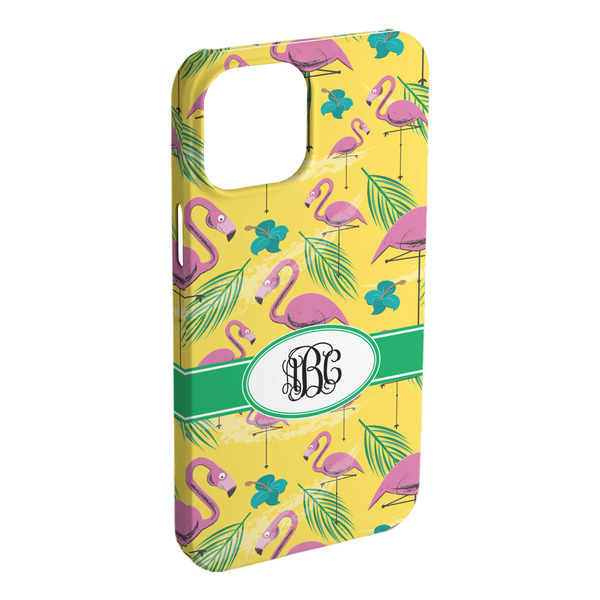 Custom Pink Flamingo iPhone Case - Plastic - iPhone 15 Pro Max (Personalized)