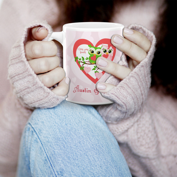 Valentine Owls 11oz Coffee Mug - LIFESTYLE