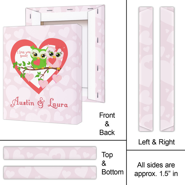 Valentine Owls 11x14 - Canvas Print - Approval
