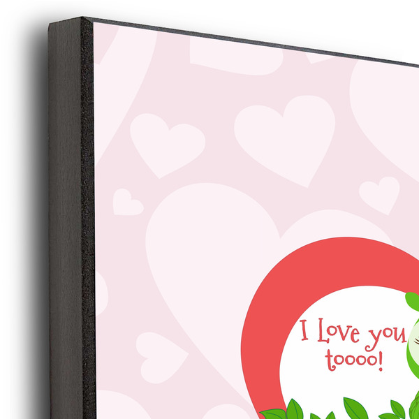 Valentine Owls 11x14 Wood Print - Closeup