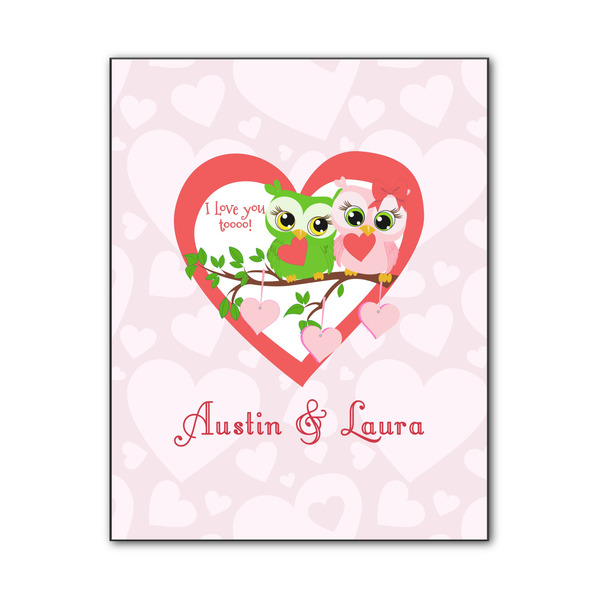 Custom Valentine Owls Wood Print - 11x14 (Personalized)