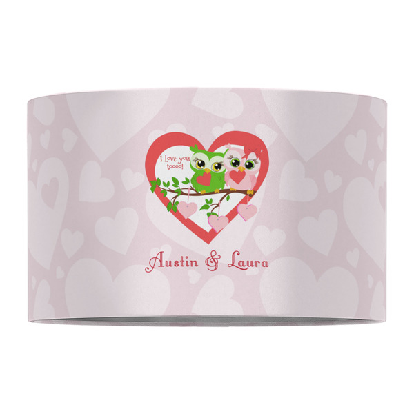 Valentine Owls 12" Drum Lampshade - FRONT (Fabric)