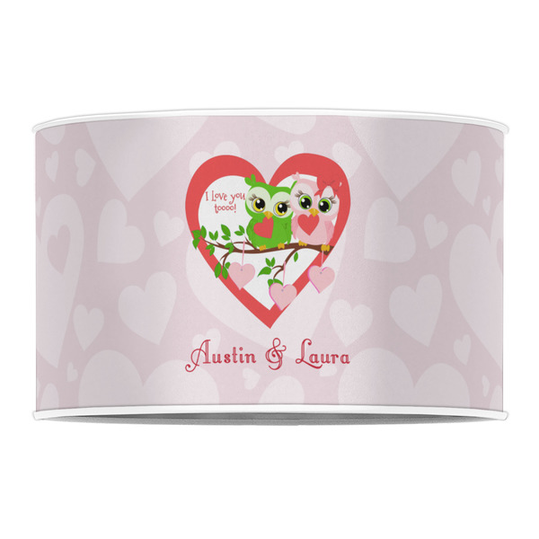 Valentine Owls 12" Drum Lampshade - FRONT (Poly Film)