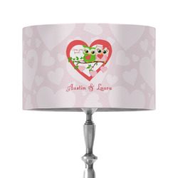 Valentine Owls 12" Drum Lamp Shade - Fabric (Personalized)