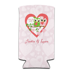 Valentine Owls Can Cooler (tall 12 oz) (Personalized)