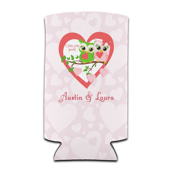 Custom Valentine Owls Can Cooler (tall 12 oz) (Personalized)