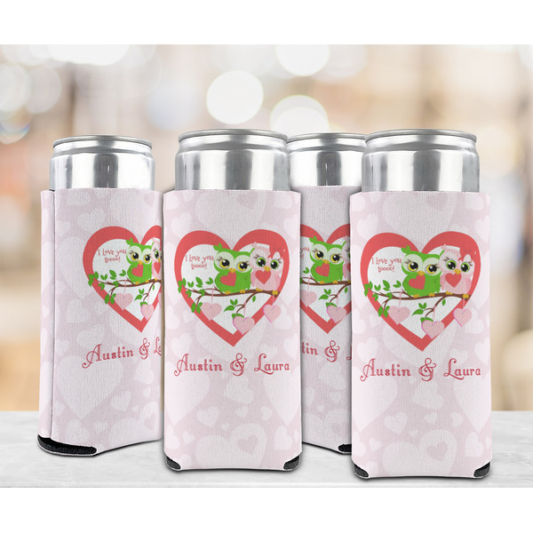 Valentine Owls 12oz Tall Can Sleeve - Set of 4 - LIFESTYLE