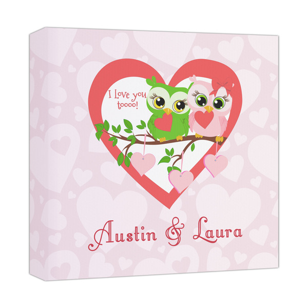Custom Valentine Owls Canvas Print - 12x12 (Personalized)