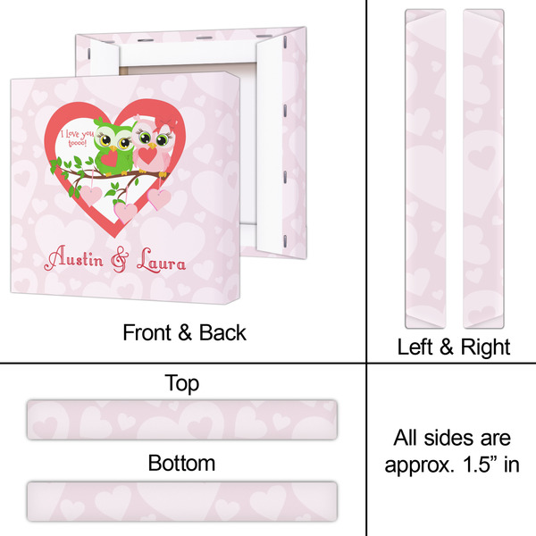 Valentine Owls 12x12 - Canvas Print - Approval