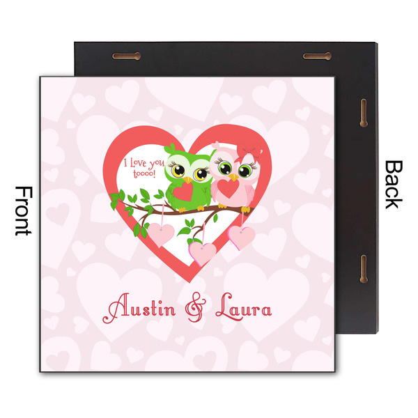 Valentine Owls 12x12 Wood Print - Front & Back View