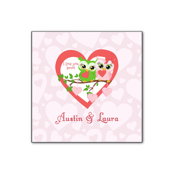 Custom Valentine Owls Wood Print - 12x12 (Personalized)