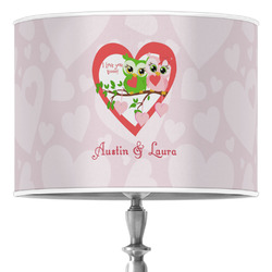 Valentine Owls 16" Drum Lamp Shade - Poly-film (Personalized)