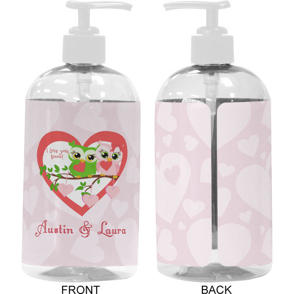 Valentine Owls 16 oz Plastic Liquid Dispenser- Approval- White