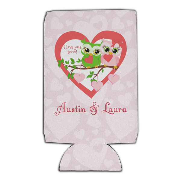 Valentine Owls 16oz Can Sleeve - Set of 4 - FRONT