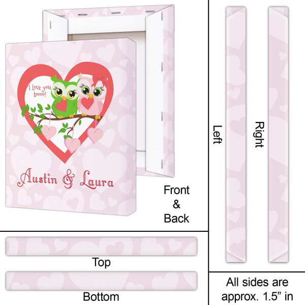 Valentine Owls 16x20 - Canvas Print - Approval