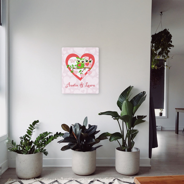 Valentine Owls 16x20 - Canvas Print - In Context