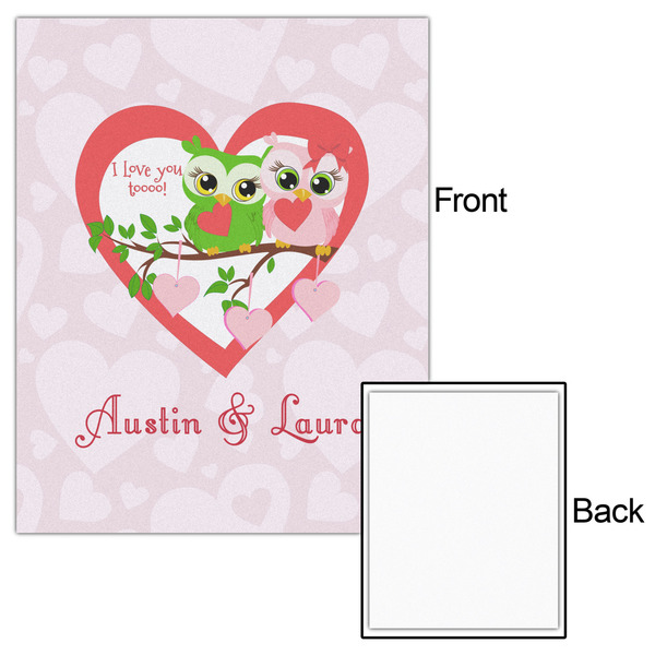 Valentine Owls 16x20 - Matte Poster - Front & Back