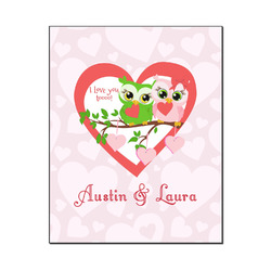 Valentine Owls Wood Print - 16x20 (Personalized)