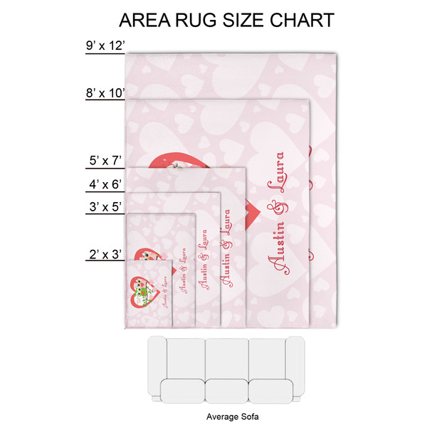 Valentine Owls 2'x3' Indoor Area Rugs - Size Chart