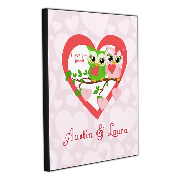 Valentine Owls 20x24 Wood Print - Angle View
