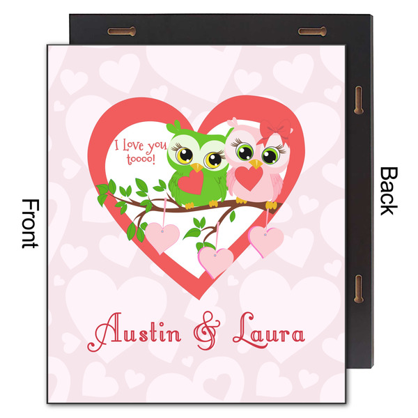 Valentine Owls 20x24 Wood Print - Front & Back View