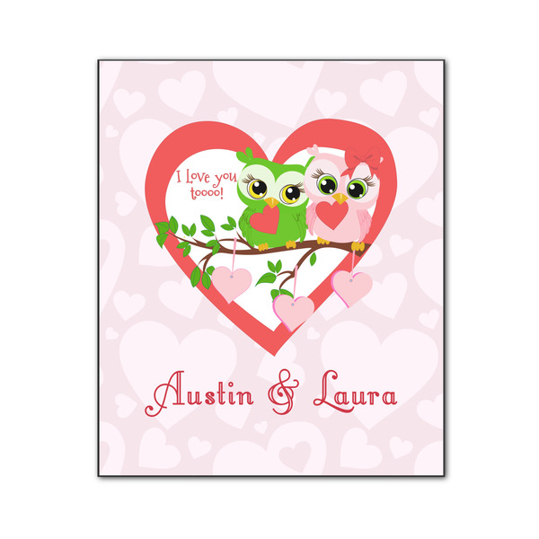Custom Valentine Owls Wood Print - 20x24 (Personalized)