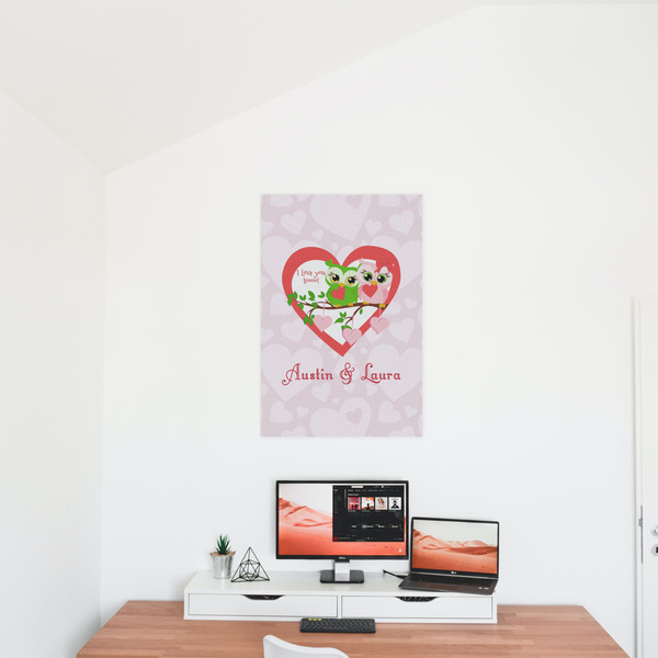 Valentine Owls 20x30 - Matte Poster - On the Wall