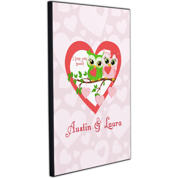 Valentine Owls 20x30 Wood Print - Angle View