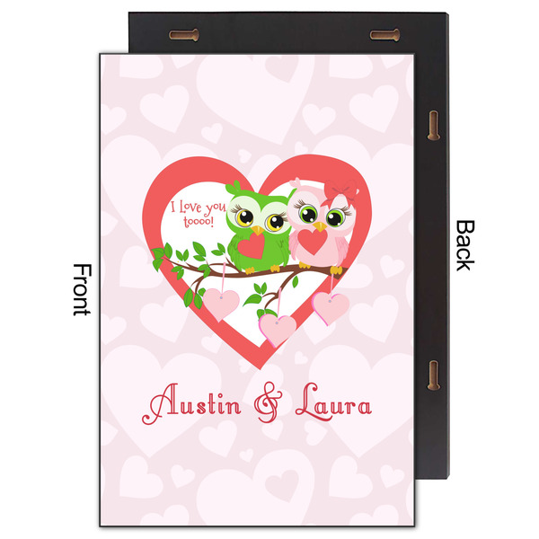Valentine Owls 20x30 Wood Print - Front & Back View