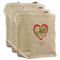 Valentine Owls 3 Reusable Cotton Grocery Bags - Front View