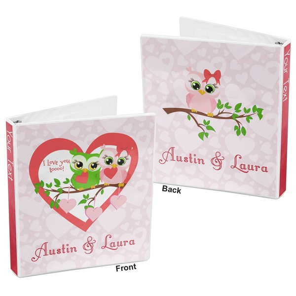 Valentine Owls 3-Ring Binder Front and Back