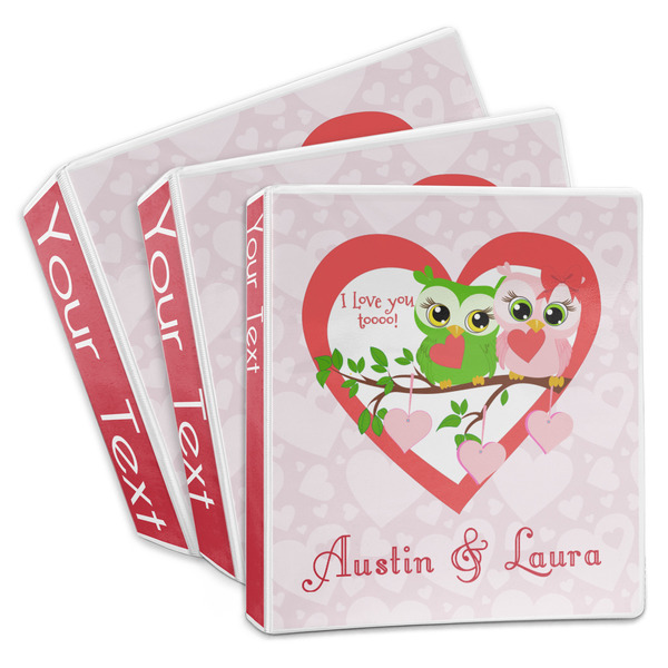 Custom Valentine Owls 3-Ring Binder (Personalized)